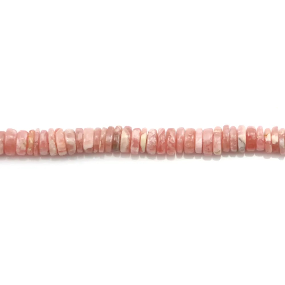 Rhodochrosite rondella heishi 6-8mm x 40cm