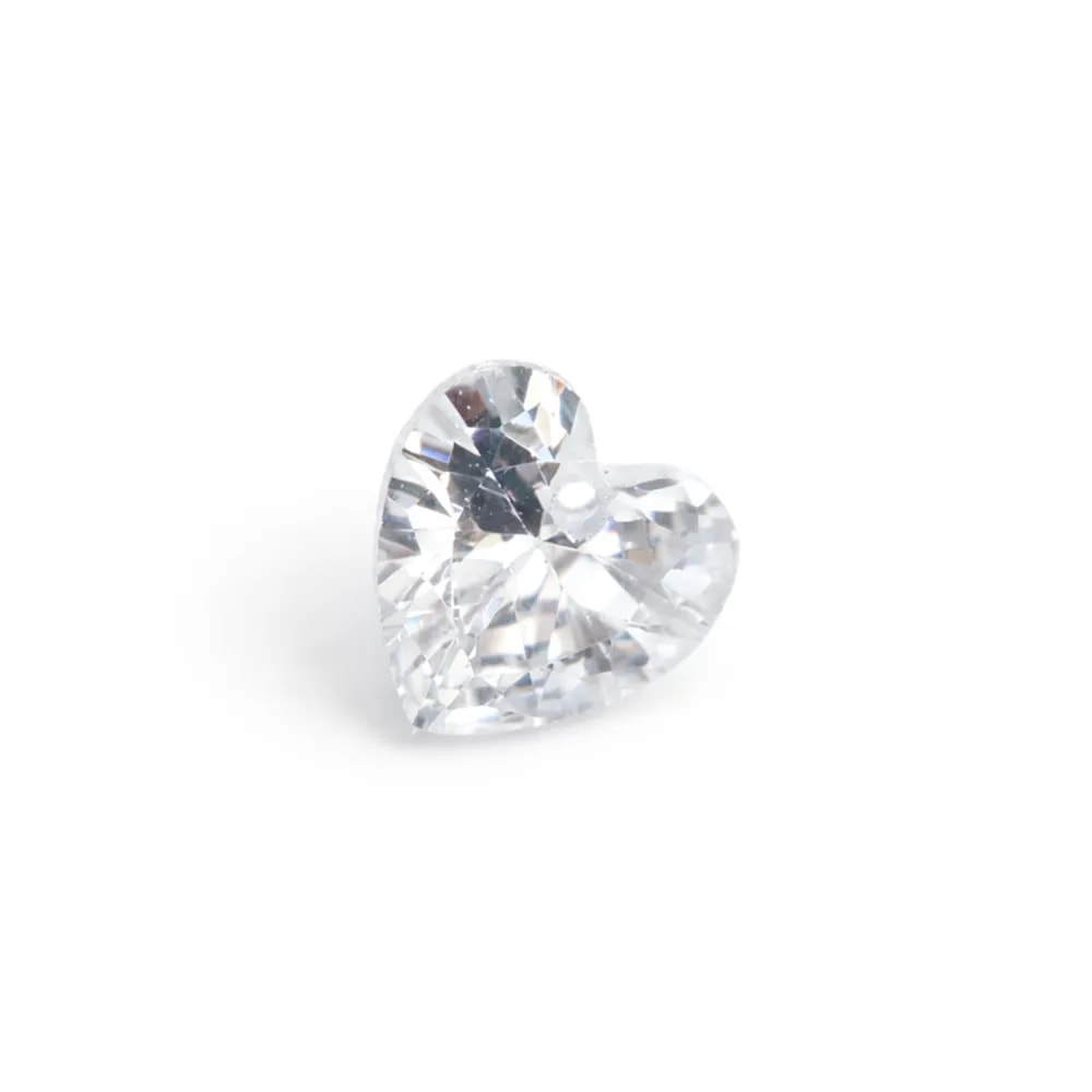Faceted heart zirconia pendant 6mm x 2pcs
