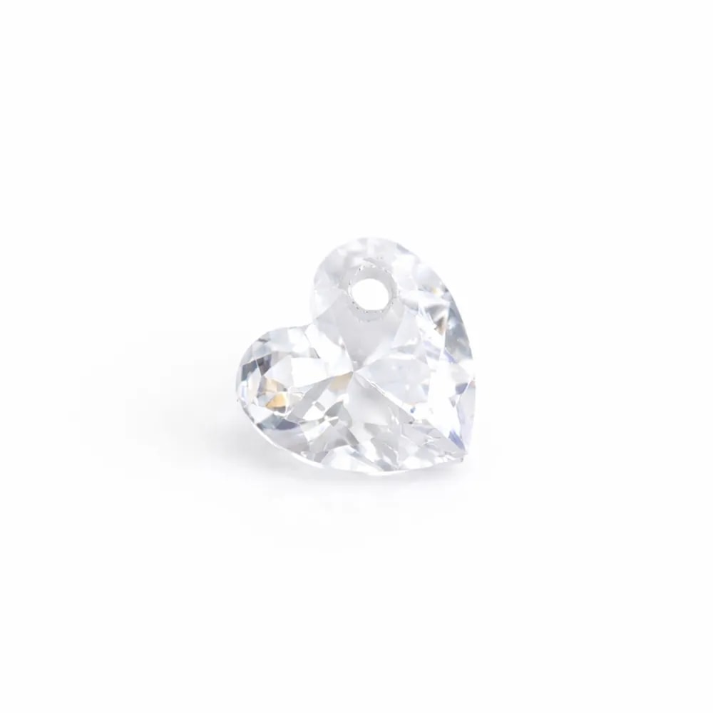 Pendente Ossido di zirconio cuore sfaccettato 5mm x 2pz