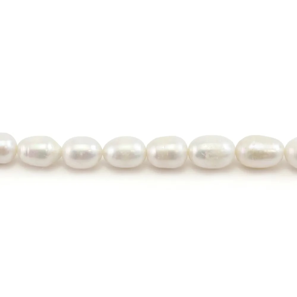 Perle coltivate in acqua dolce, bianche, oliva, 10-11mm x 37cm