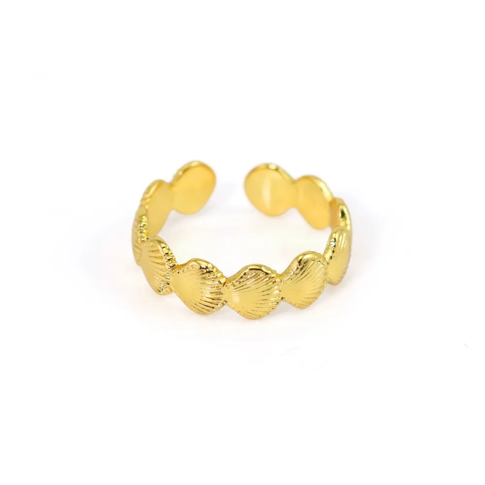 Anillo ajustable de concha - Acero inoxidable 304 dorado x 1pc