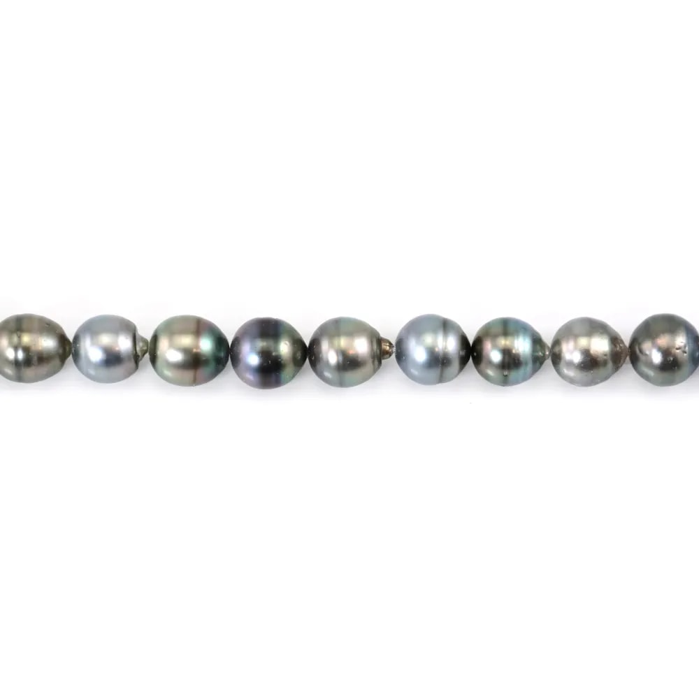 Cultured Tahitian pearl, drop, 34 pearls - 42cm