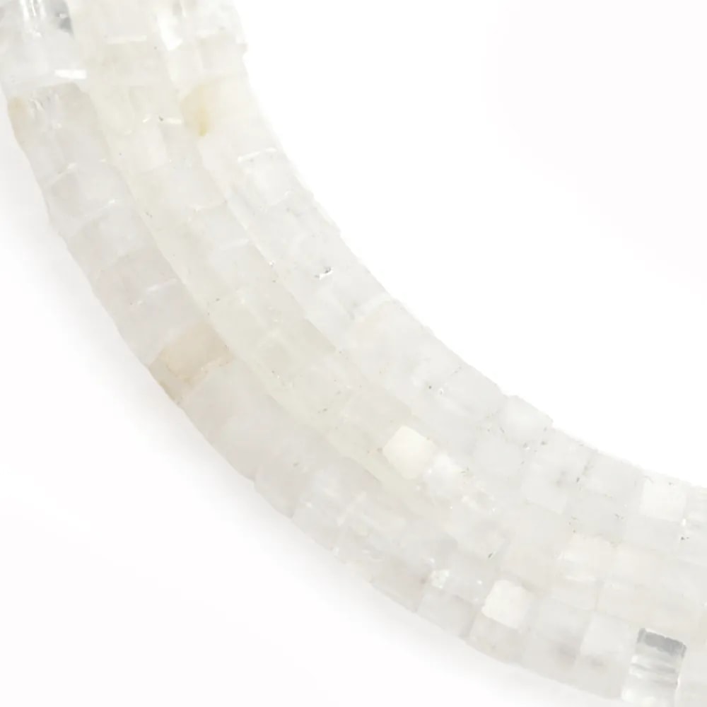 Cristal de roche rondelle hexagonale facetté 3x6mm x 38cm