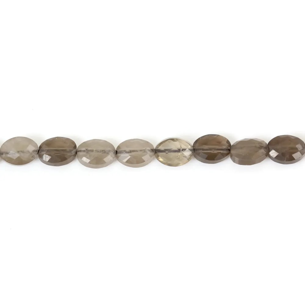 Quartz fumé ovale facetté 6x8mm x 4pcs