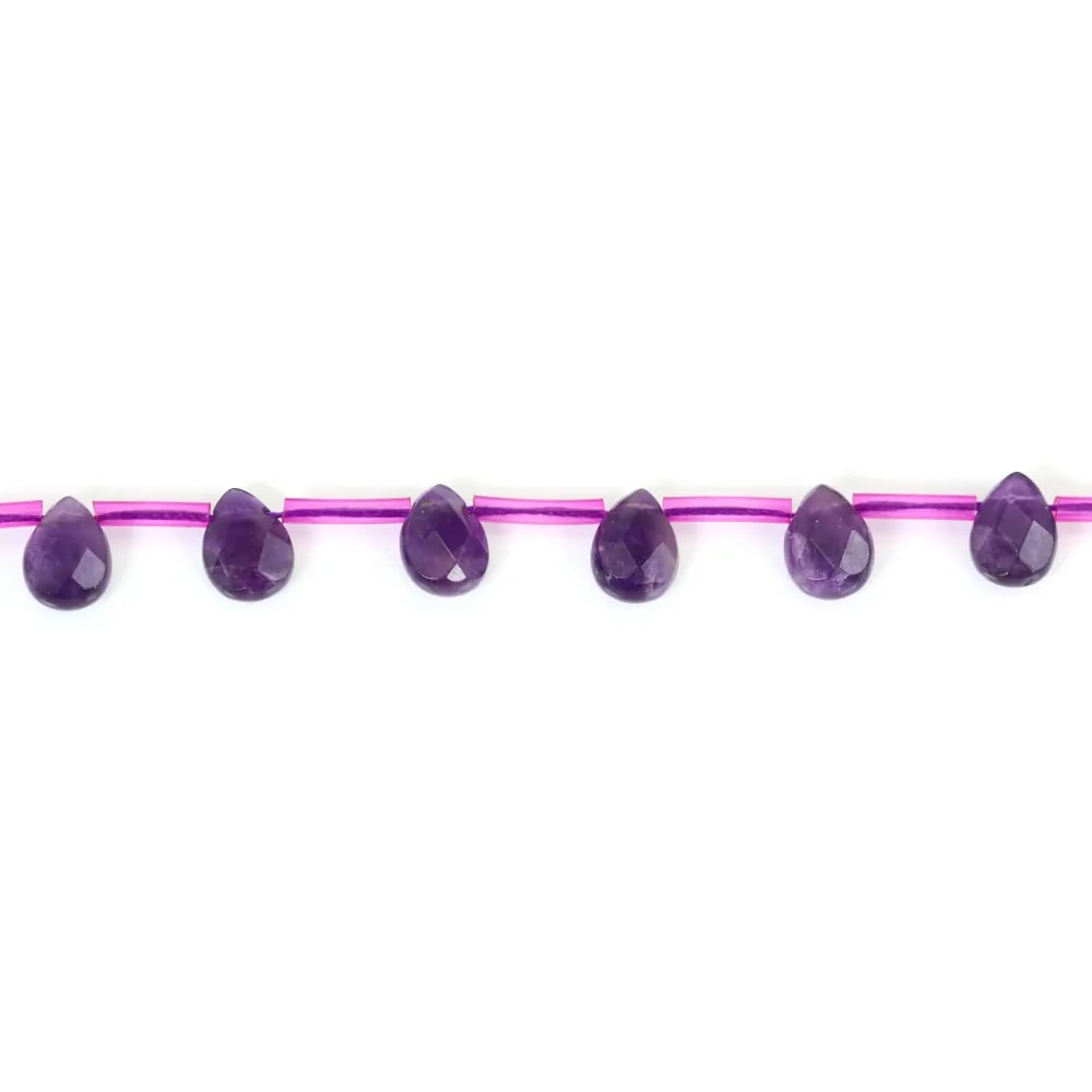 Amethyst Tropfen Flach Facettiert 6x9mmX 4Stk