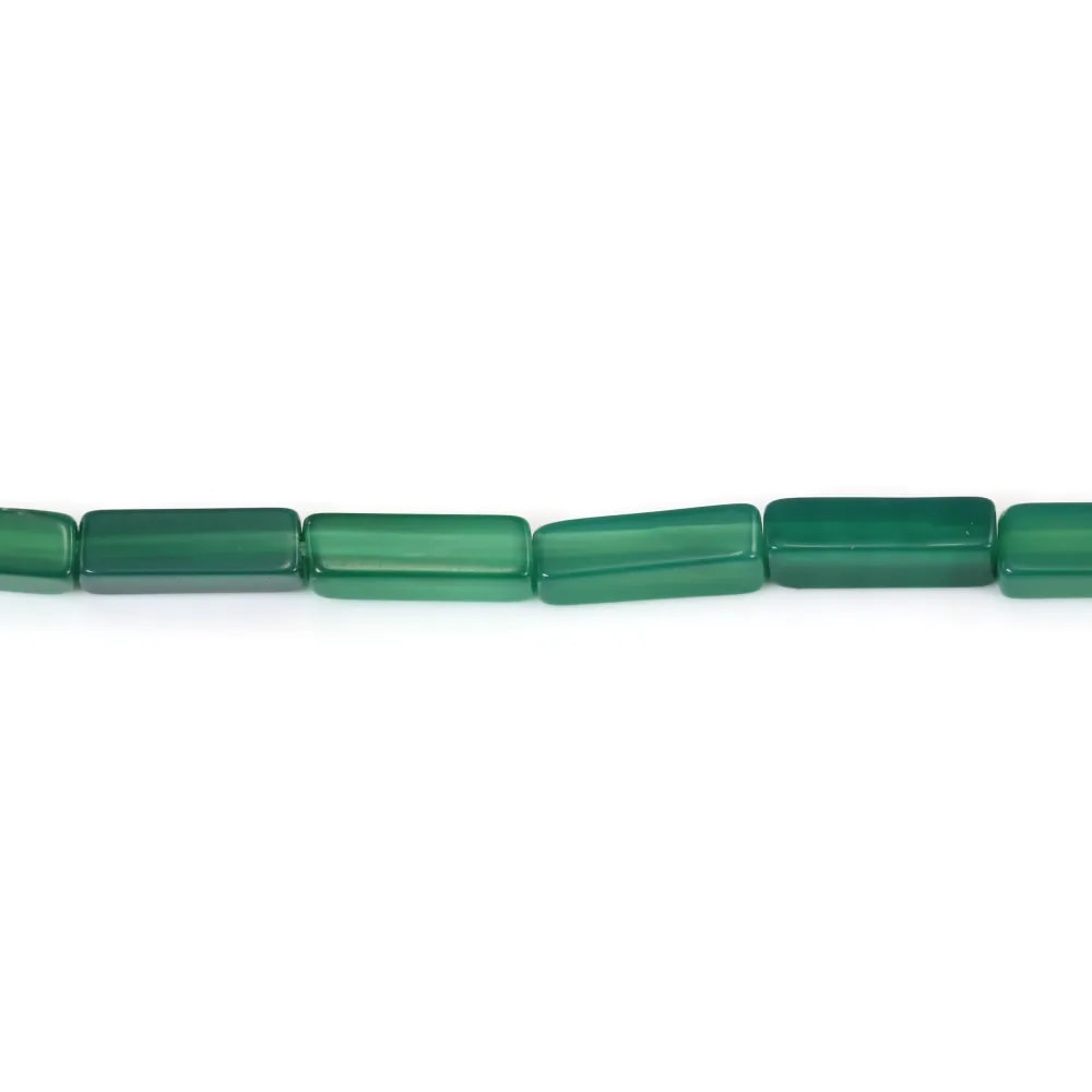 Ágata verde, en forma de rectángulo, y de tamaño 4x13mm x 4pcs