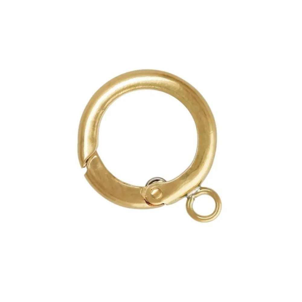Round spring clasp 10mm - with ring - Gold Filled x 1pc