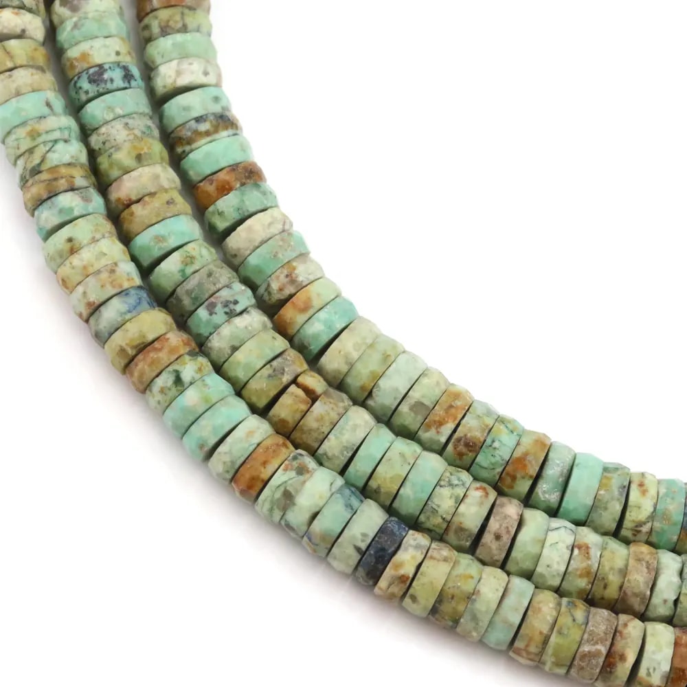 Turchese del Perù rondella heishi sfaccettato 2x6mm x 37cm