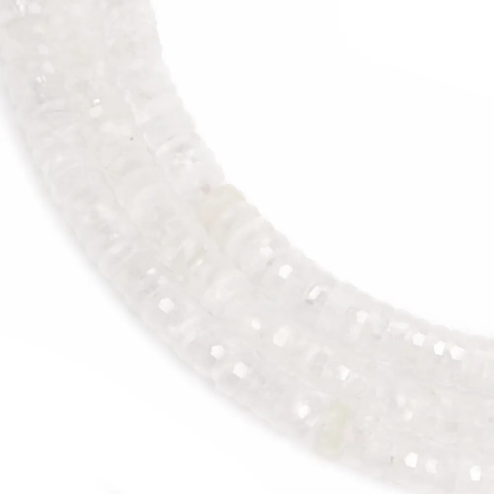 Cristal de roca rondella heishi facetada 2x6mm x 37cm