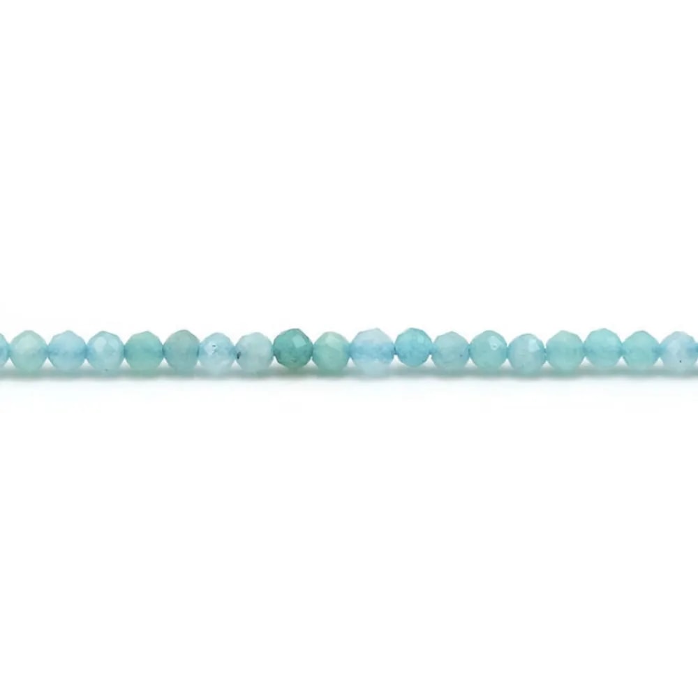 Amazonita de Perú redonda facetada 2mm x 40cm