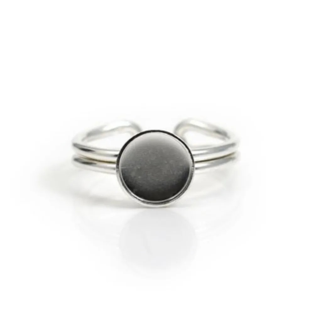 Anello regolabile supporto rotondo 8mm in argento 925 x 1pz