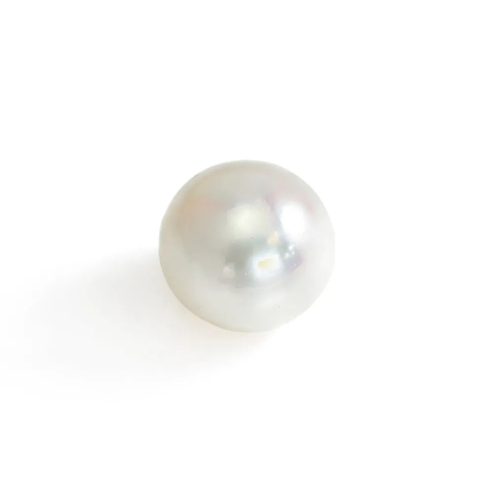 Pérola de cultura de água doce, branca, semi-redonda, 11-12mm x 1pc