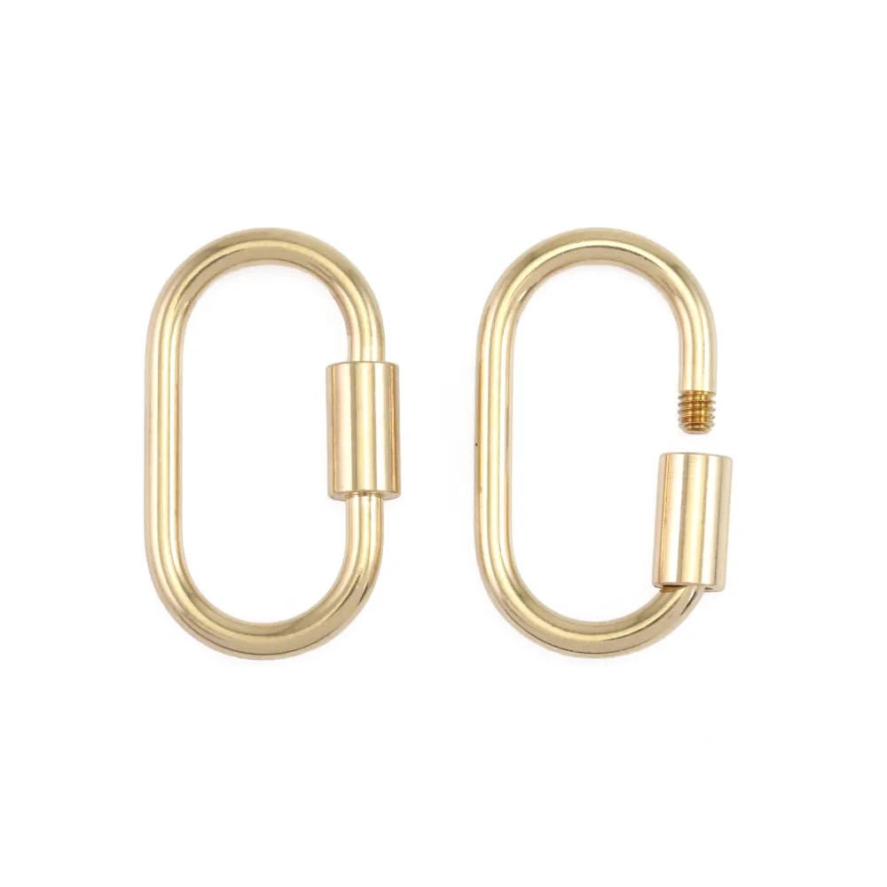 Cierre de rosca 12x21mm - Chapado en oro x 1pc