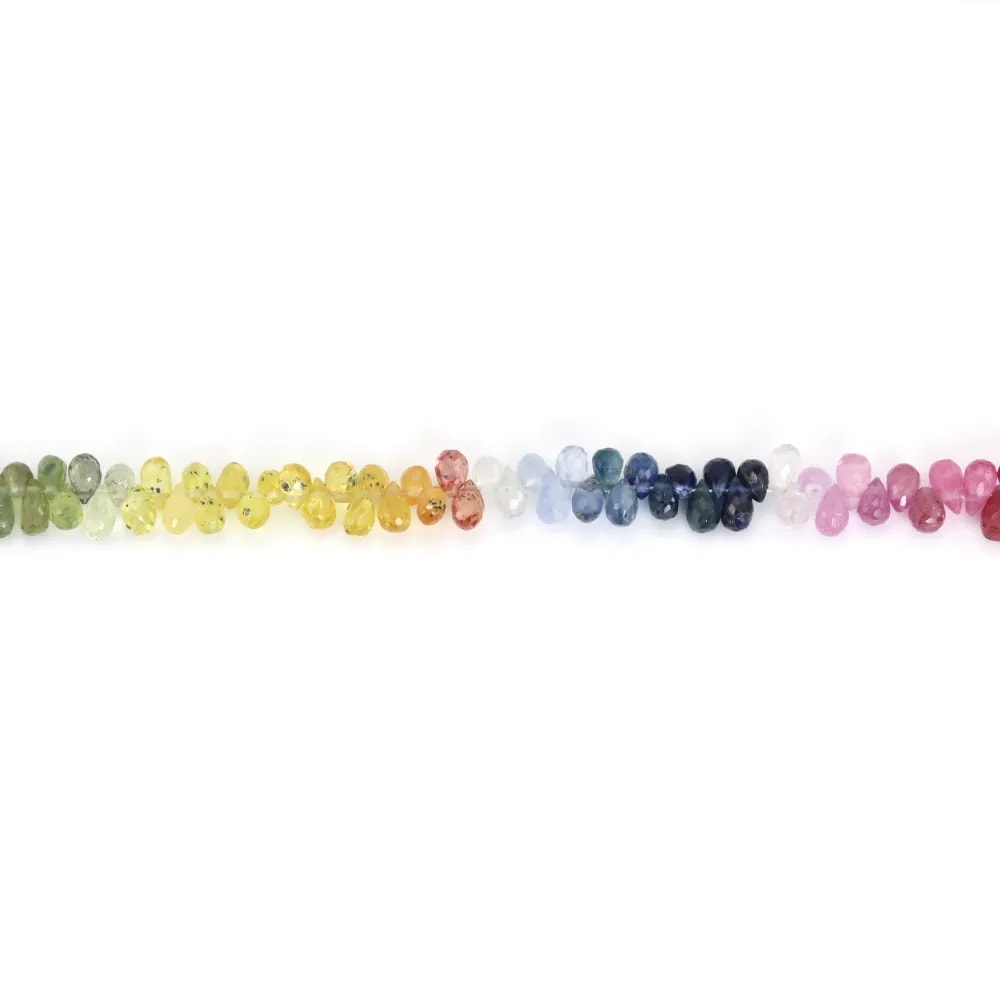 Zafiro multicolor briolette 2.5x4mm - modelo C x 12cm