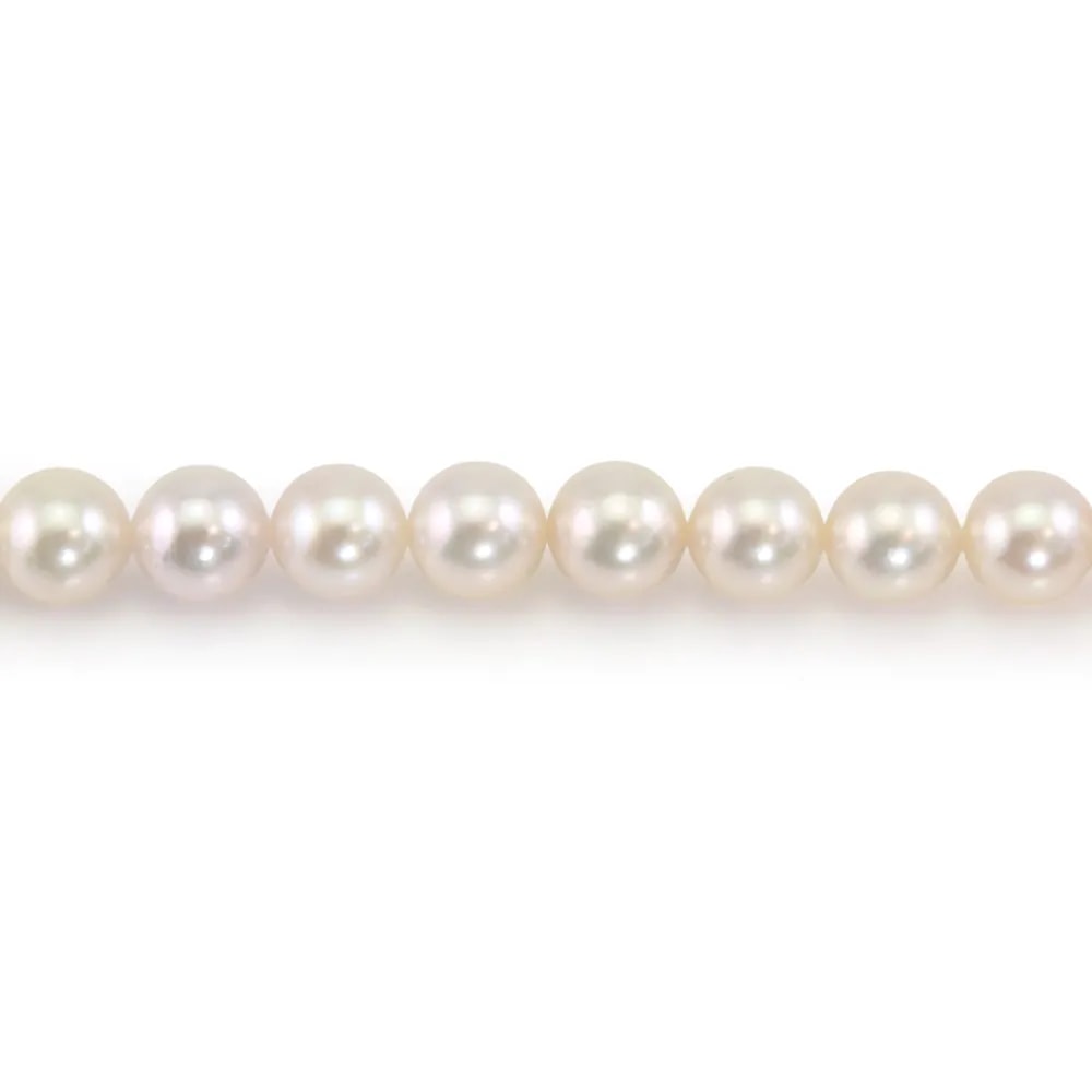 Japanese AKOYA cultured pearls, round, 8.5-9mm x 40cm AA