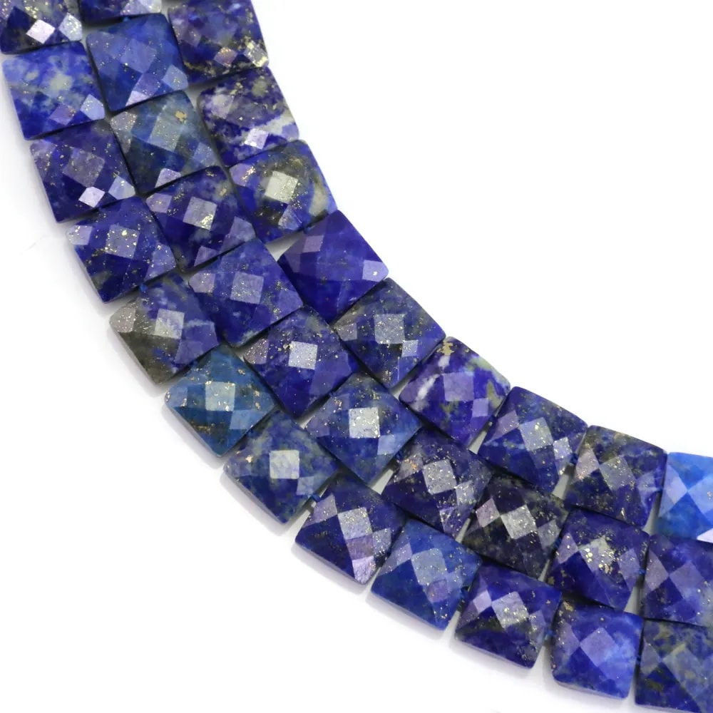 Lapis Lazuli carré facetté 8mm x 38cm