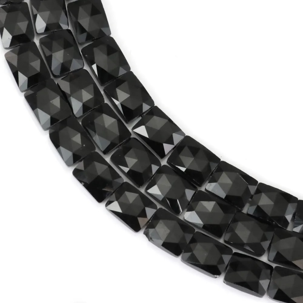 Obsidiana rectangular facetada 8x10mm x 38cm