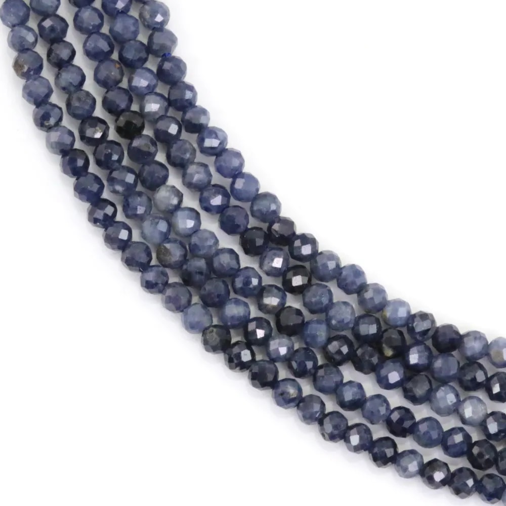 Round faceted sapphire 2mm x 39cm