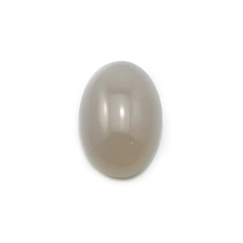Cabujón de ágata gris, de forma ovalada, 10x14mm x 4pcs