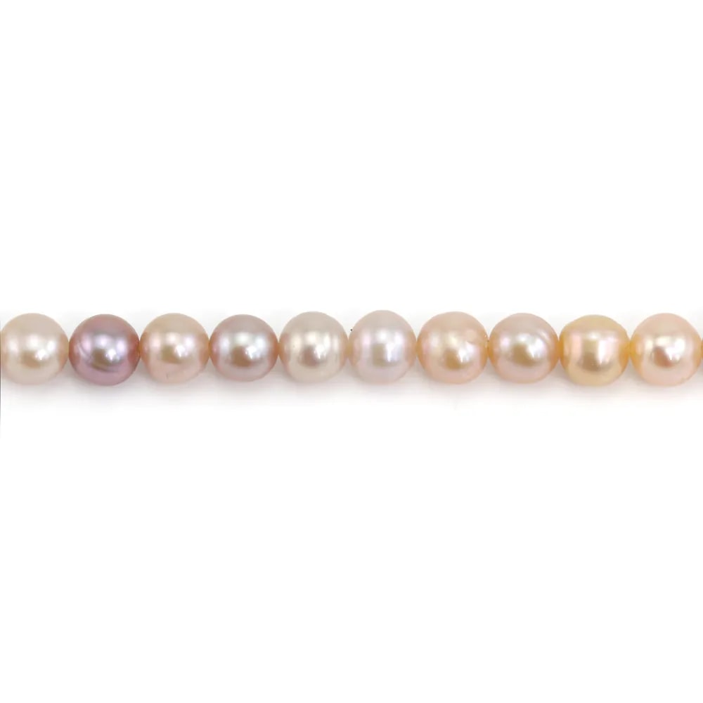 Freshwater cultured pearls, mauve, semi-round/oval, 5-6mm x 40cm