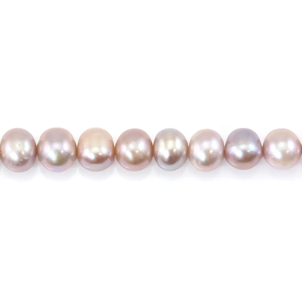 Freshwater cultured pearls, mauve, oval, 10-11mm x 38cm
