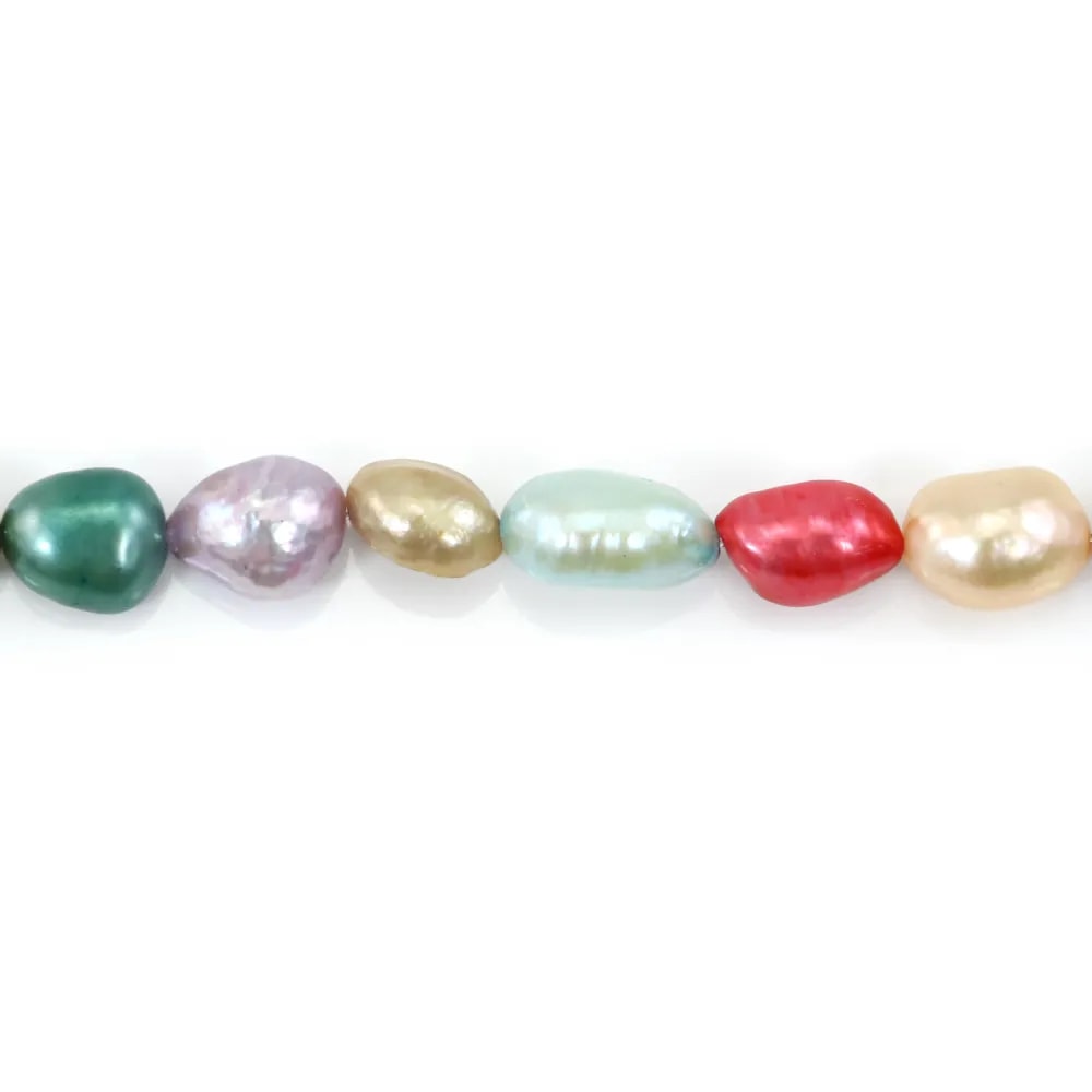 Perlas de cultivo de agua dulce, multicolor fantasía, barrocas, 8-9mm x 38cm