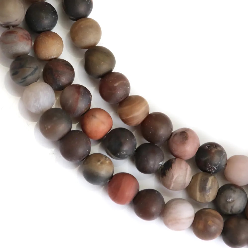 Wood opalite matte round 6mm x 40cm