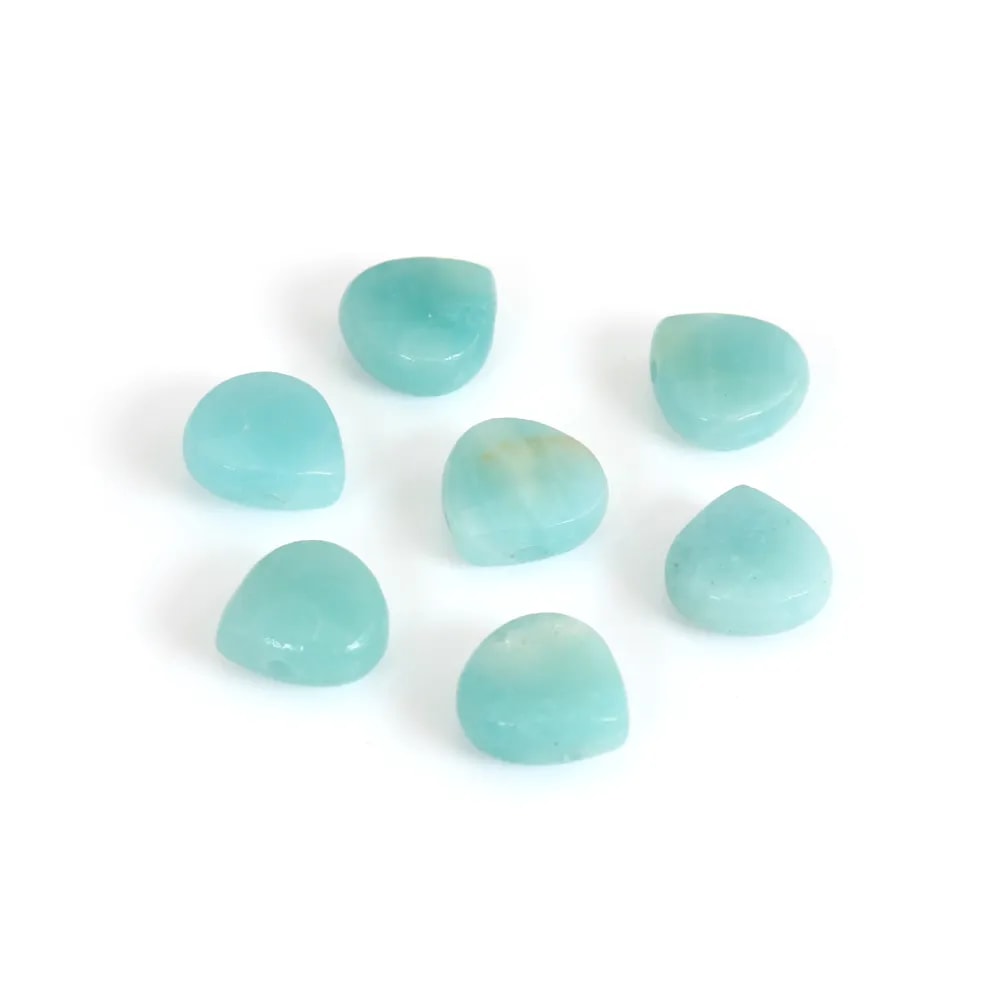 Amazonite Goutte Plate Facette 10x10mm x 2pcs