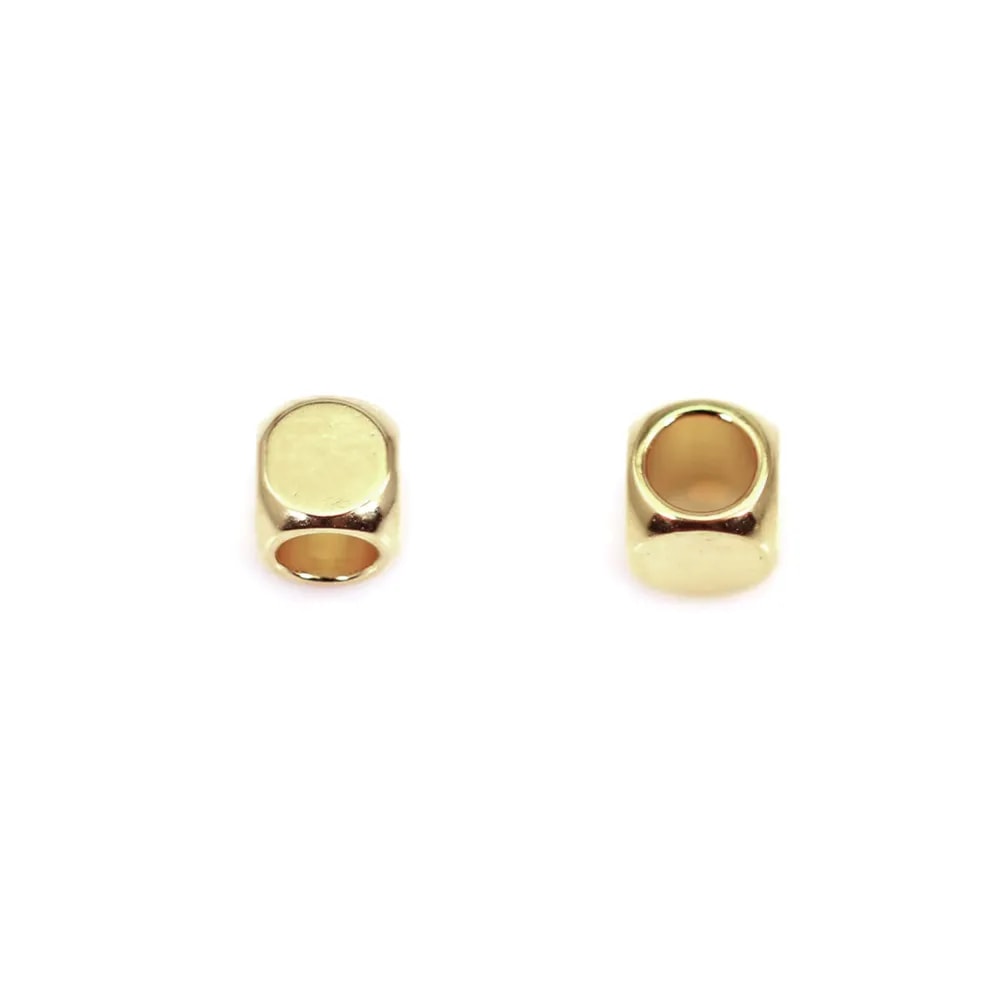 Perle cube facetté 3mm - Acier Inox 304 doré x 10pcs