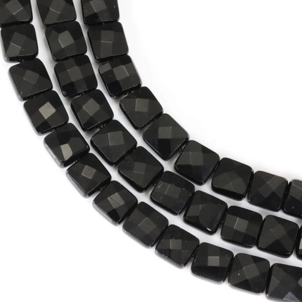 Onyx, faceted square, 6mm x 39cm