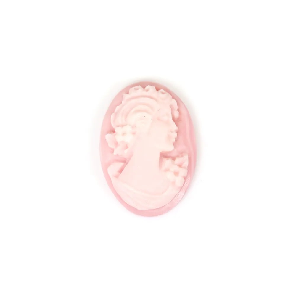 Cabochon Cammeo Conchiglia rosa ovale donna 13x18mm x 1pz