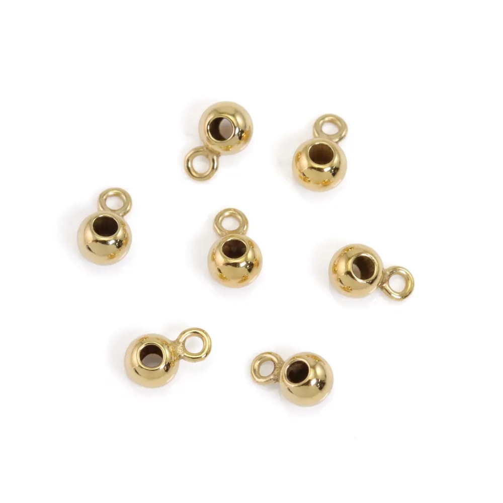 Perle ronde à anneau - 3mm - Gold Filled x 2pcs