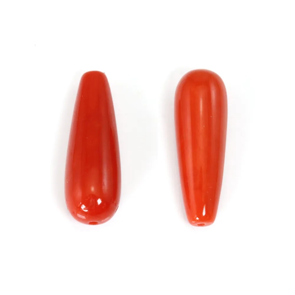 Coral Rojo Natural gota 7x21mm x 1pc