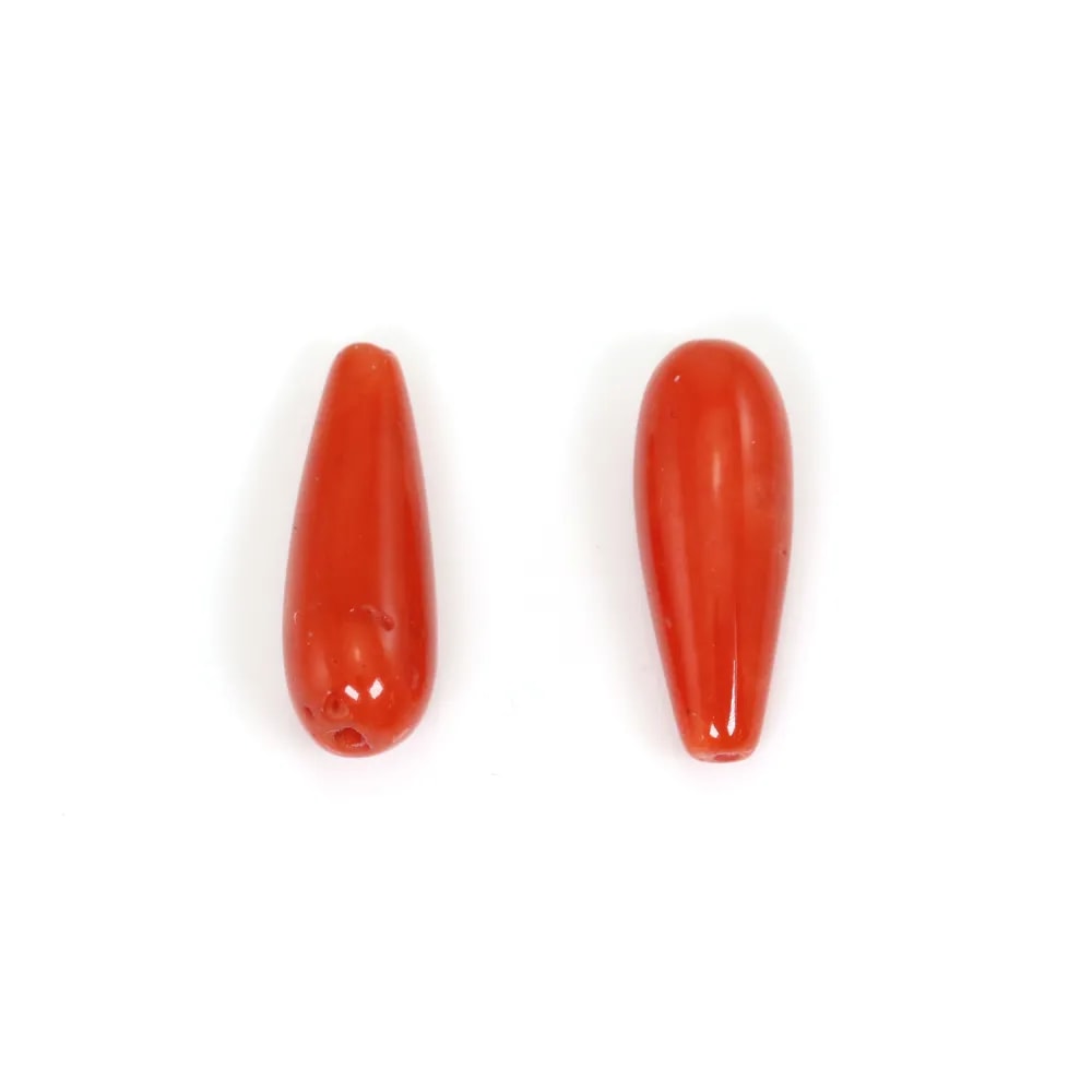 Coral Rojo Natural gota 5x14mm x 1pc