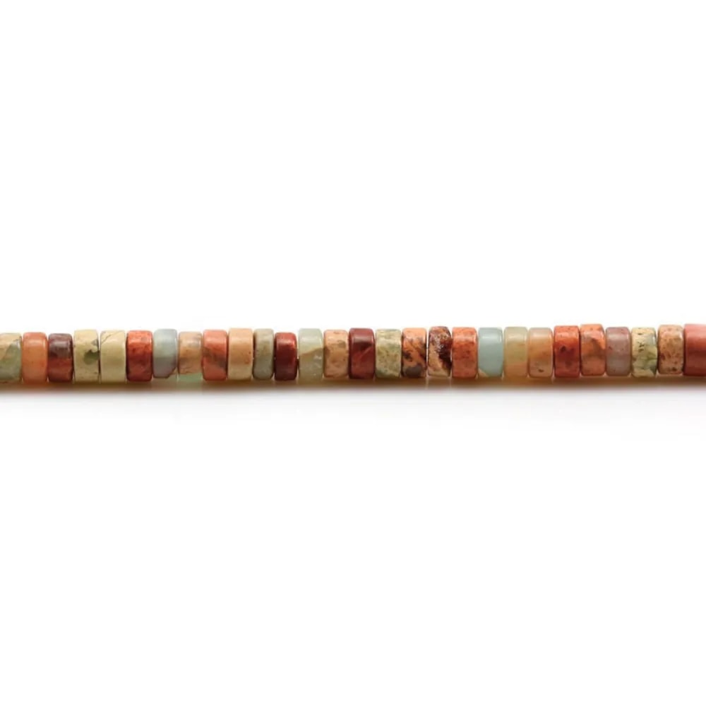 Jaspe aqua terra rondella Heishi 2x4mm x 39cm