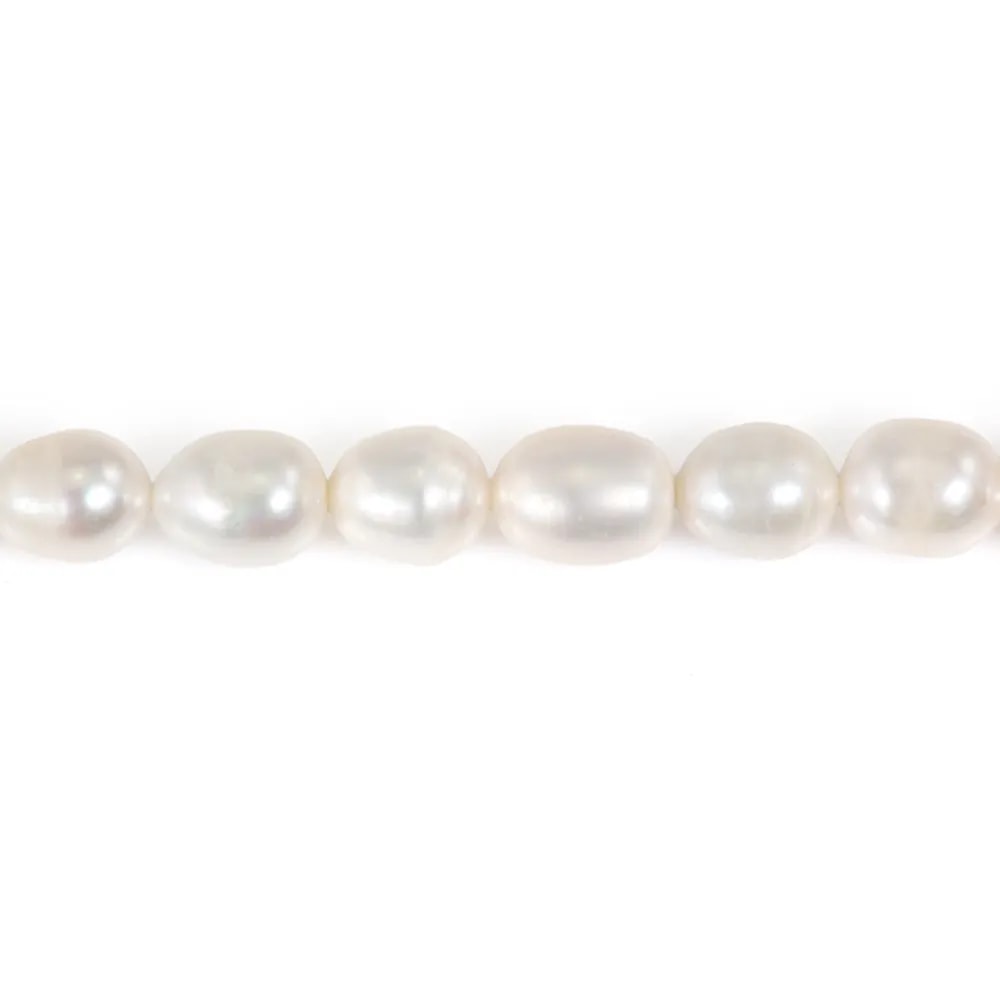 Freshwater cultured pearls, white, baroque, 9-10mm x 36cm