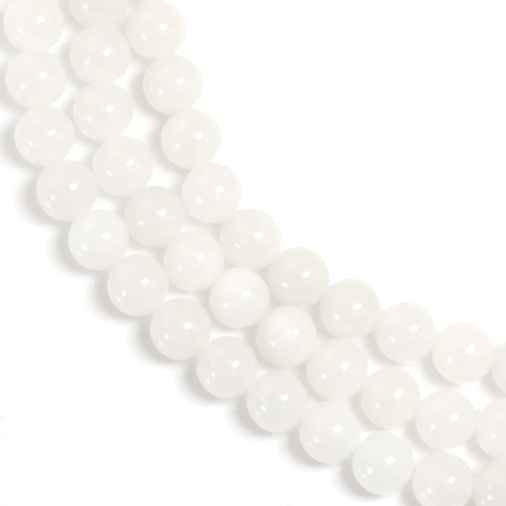 Jade branco redondo 6.5mm x 38cm