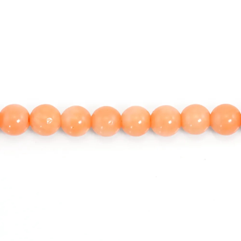 Bambú marino teñido naranja Redondo 4mm x 6pcs