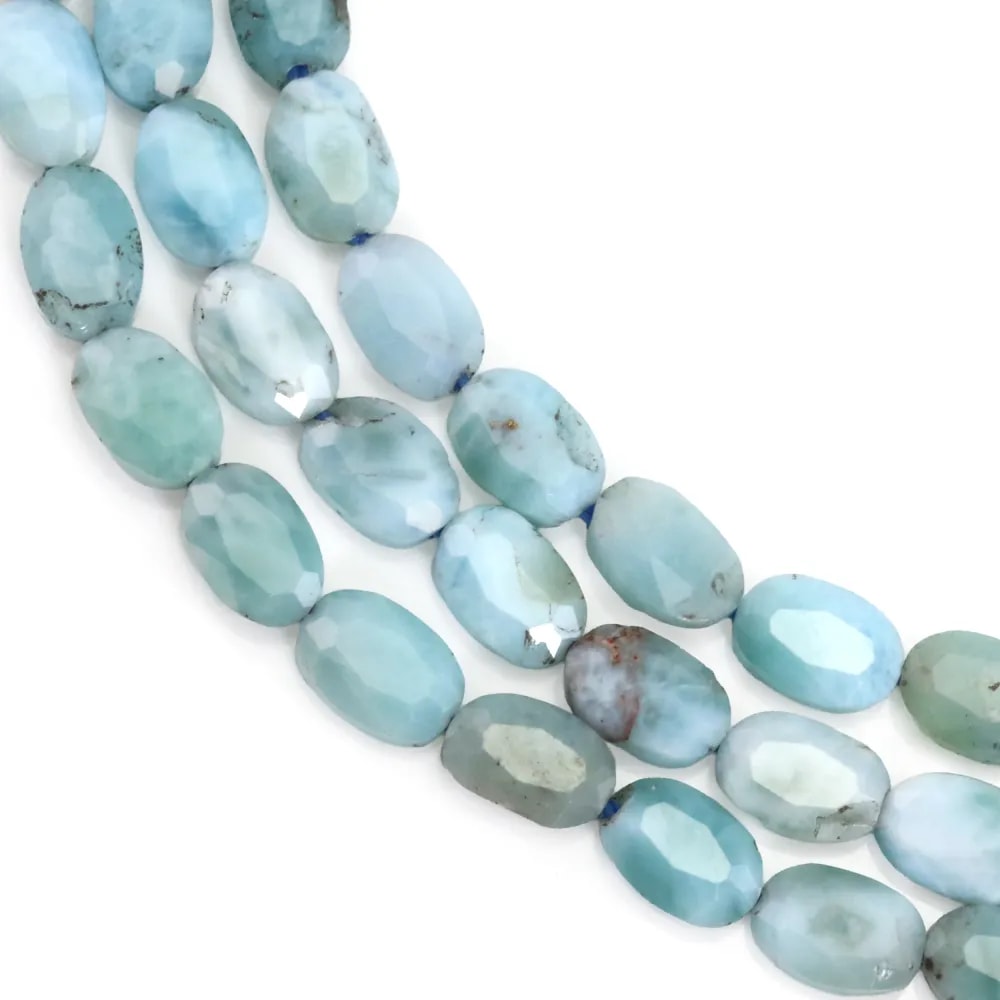 Larimar oval facetado 4x6mm x 38cm