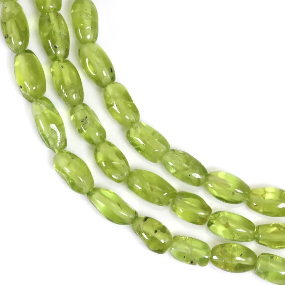 Baroque olive peridot 4x6mm x 36cm