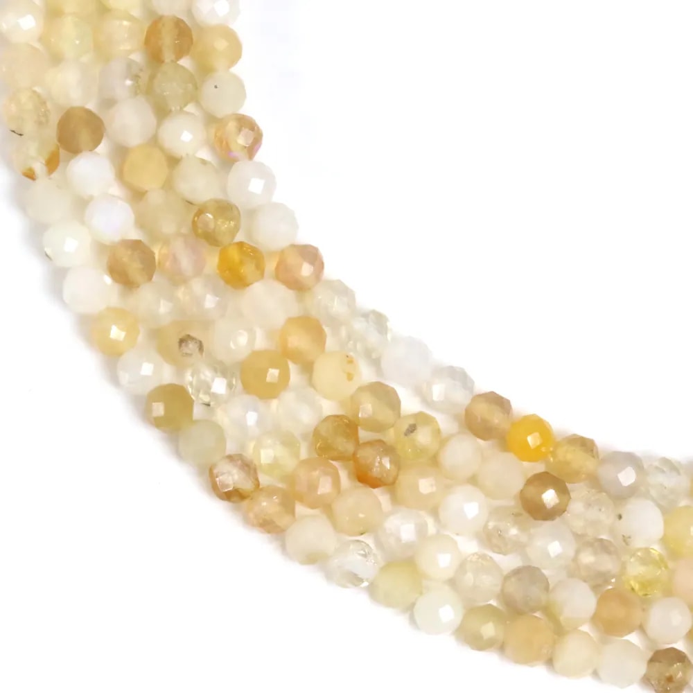 Opale multicolore gialla rotonda sfaccettata 3mm x 38cm