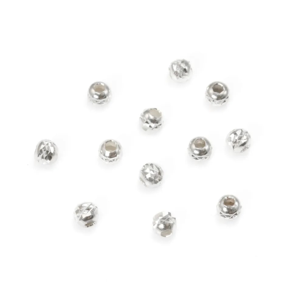 Round faceted slash beads 2.5mm - Silver 925 x 20pcs