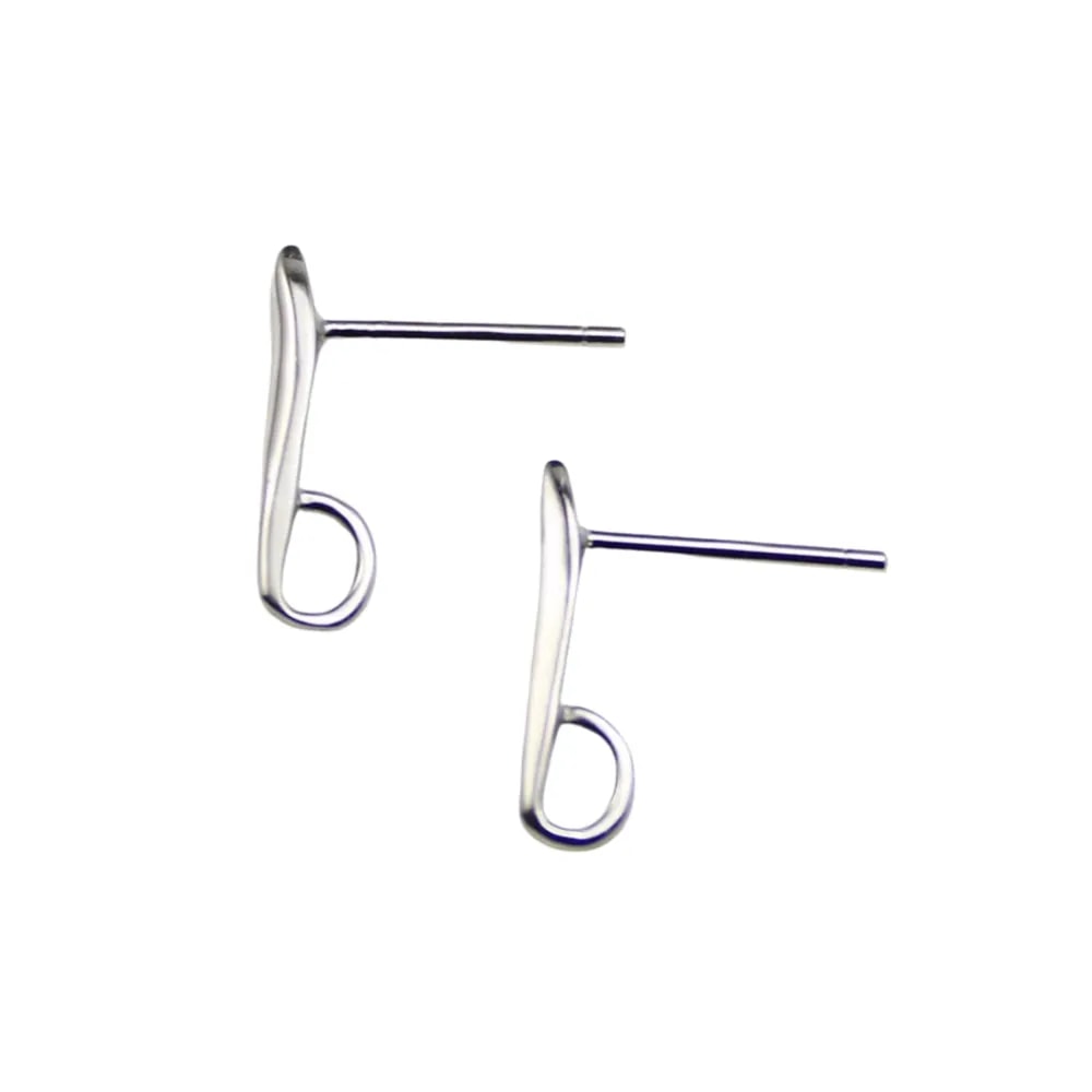 Clous d'oreilles en argent 925 rhodié 12mm x 2pcs