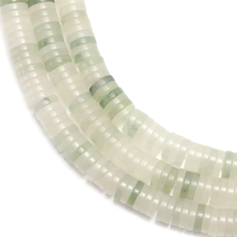 Jade Tianshan rondella heishi 1.5x6mm x 39cm