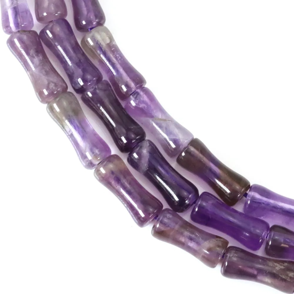 Améthyste tube bambou 5x12mm x 38cm