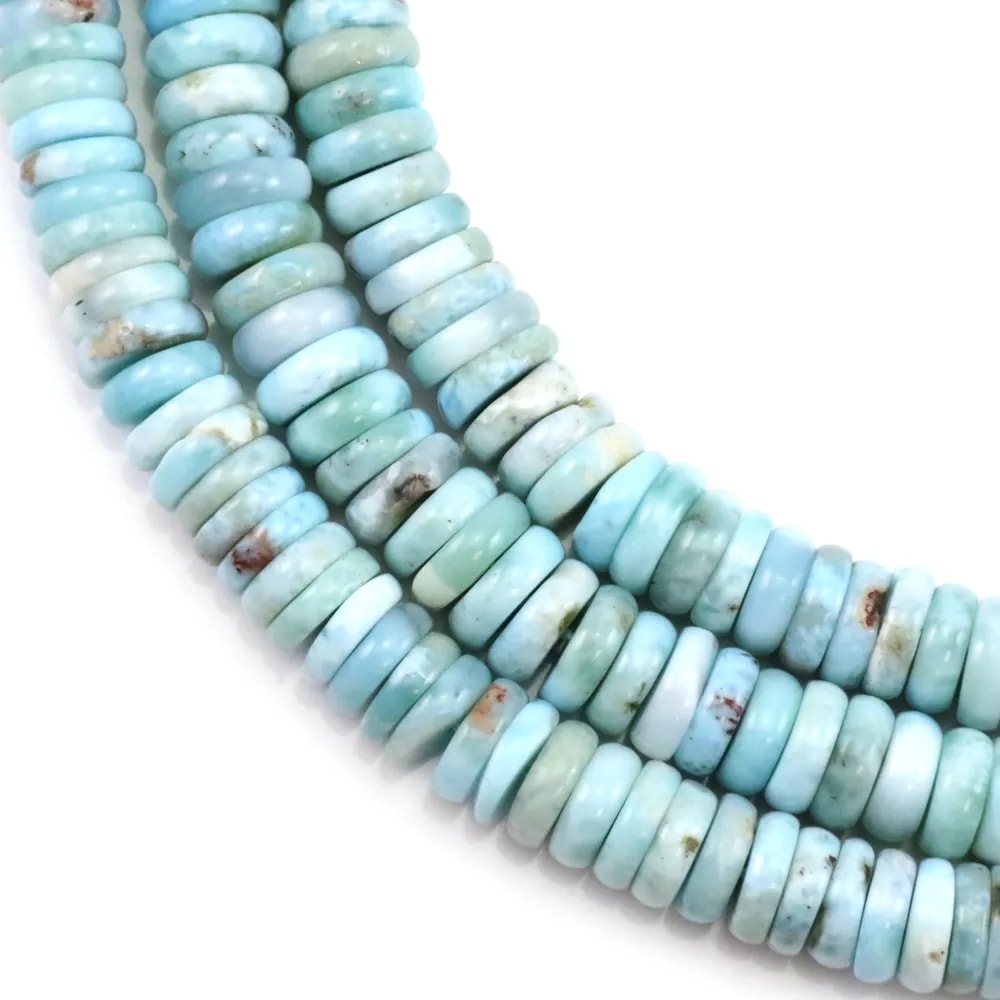 Larimar rondelle heishi 3x9mm x 40cm