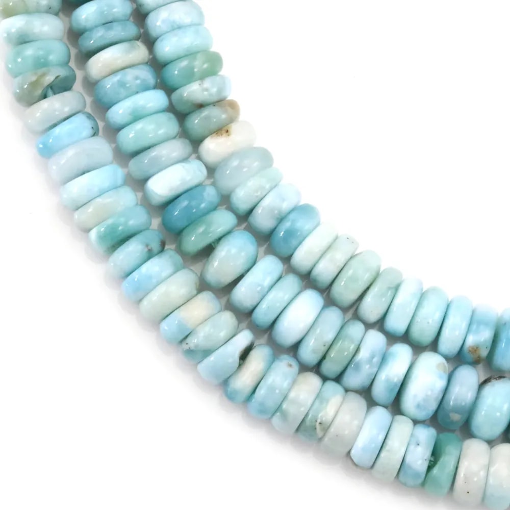 Larimar rondelle heishi 3x7mm x 40cm