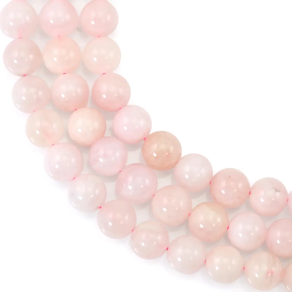 Morganite rose rond 10mm x 39cm