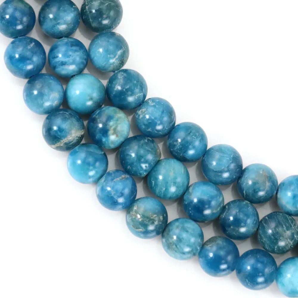 Apatite, round, 8mm x 40cm, quality B