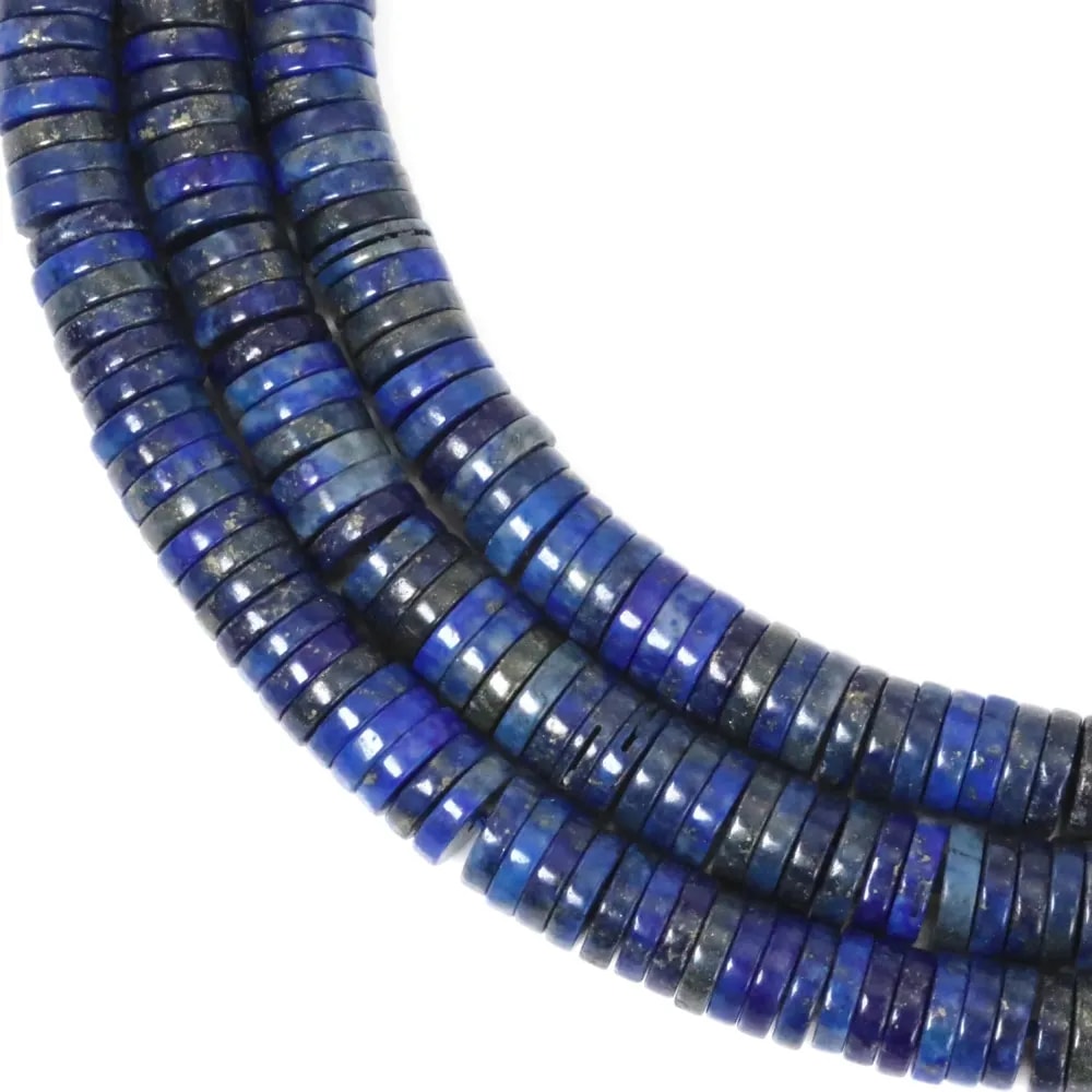 Lapis Lazuli heishi rondelle thickness 1.5 mm diameter 6 mm (39 cm)